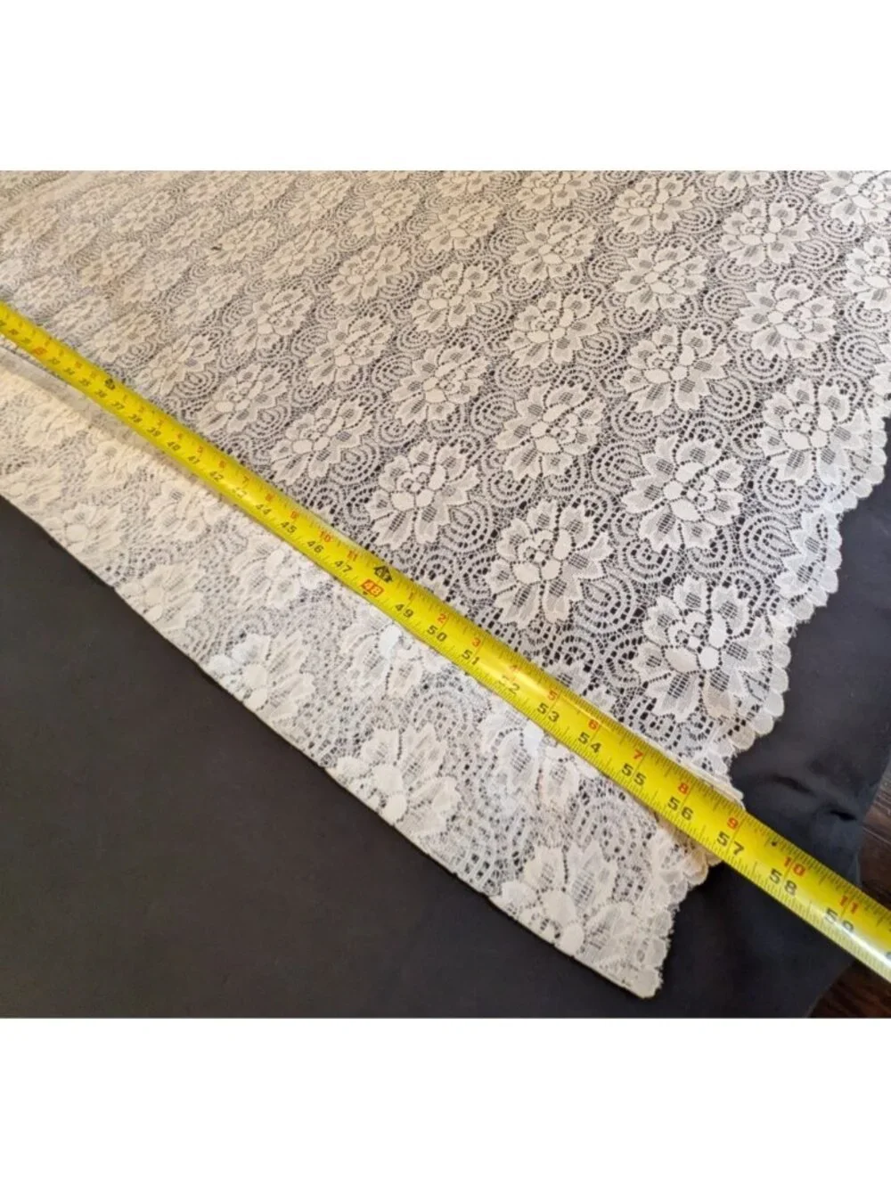 Vintage Lace Curtain Panels Set of 2 White Floral Boho Cottagecore 60